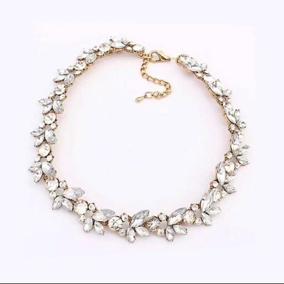 Clear Crystal Statement Necklace/Choker - Picture 2 of 2